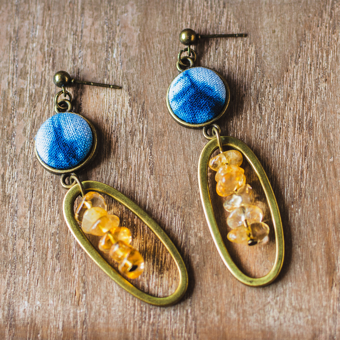 Amber Indigo Horizon Earrings